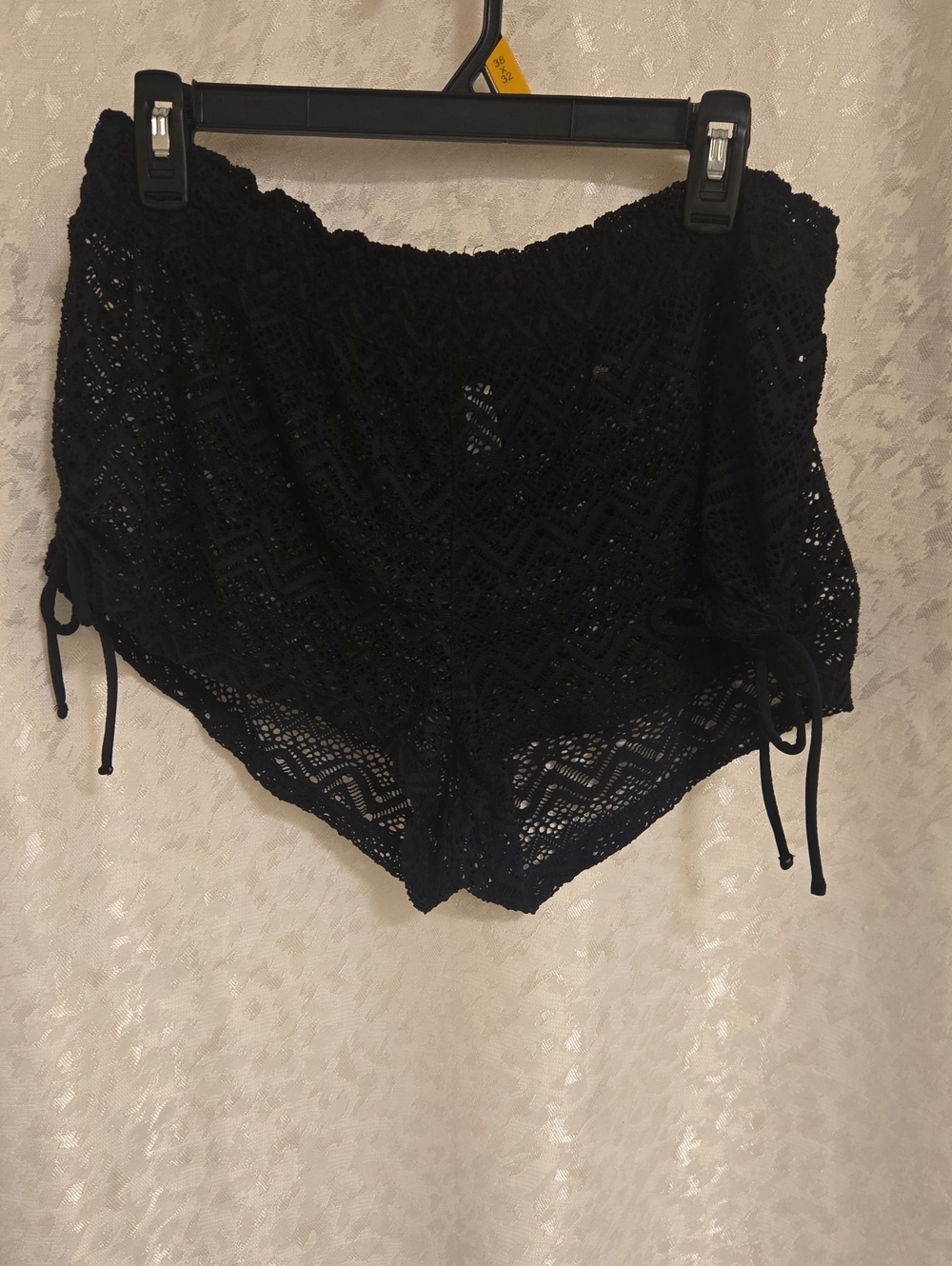No Boundaries Black Crochet Lace Cover-Up Shorts